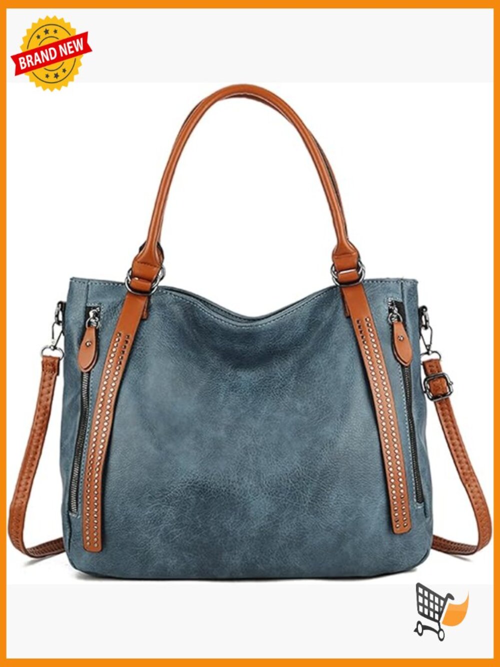 Large Vegan Leather Hobo Shoulder Bag Satchel Purse Tote Handbag